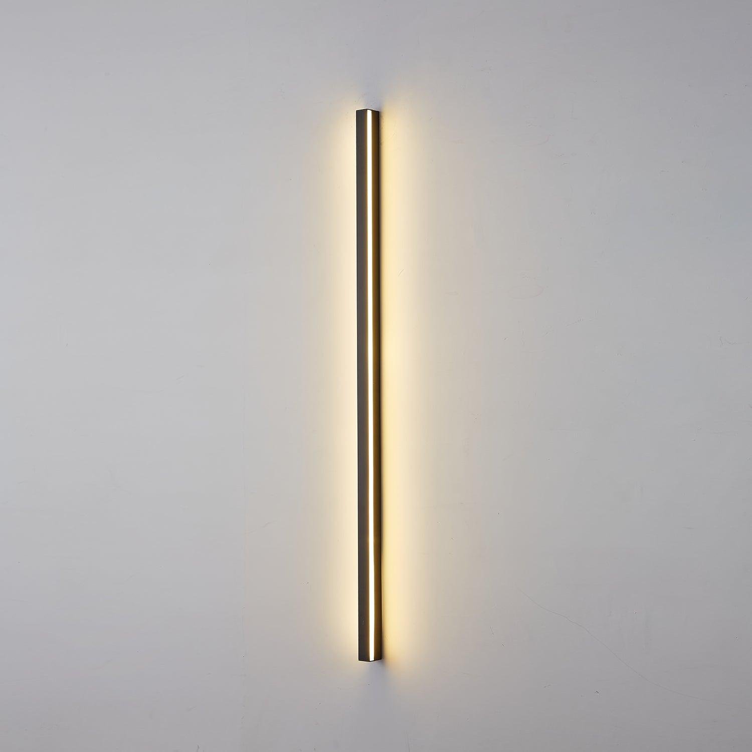Minimalist Line Wall Lamp ∅ 1.2″ x H 31.5″ , Dia 3cm x H 80cm , Black , Cool Light
