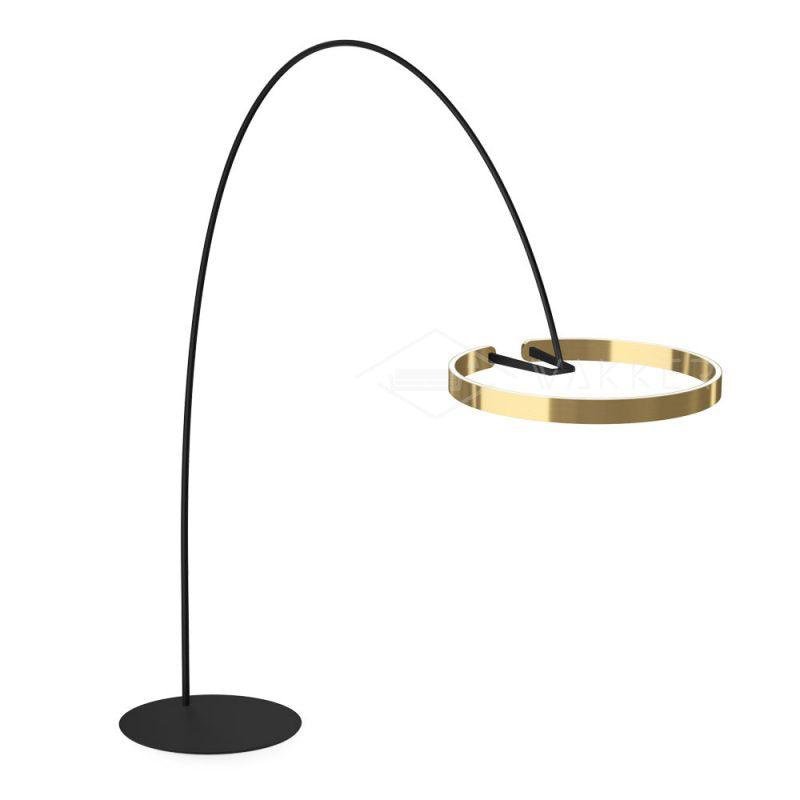 Copper Ring Floor Lamp with 15.7" Diameter and Cool White Lighting