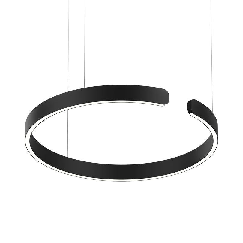 Black Yuan Pendant Light measuring 31.5 inches (∅ 80cm) with Cool White Illumination