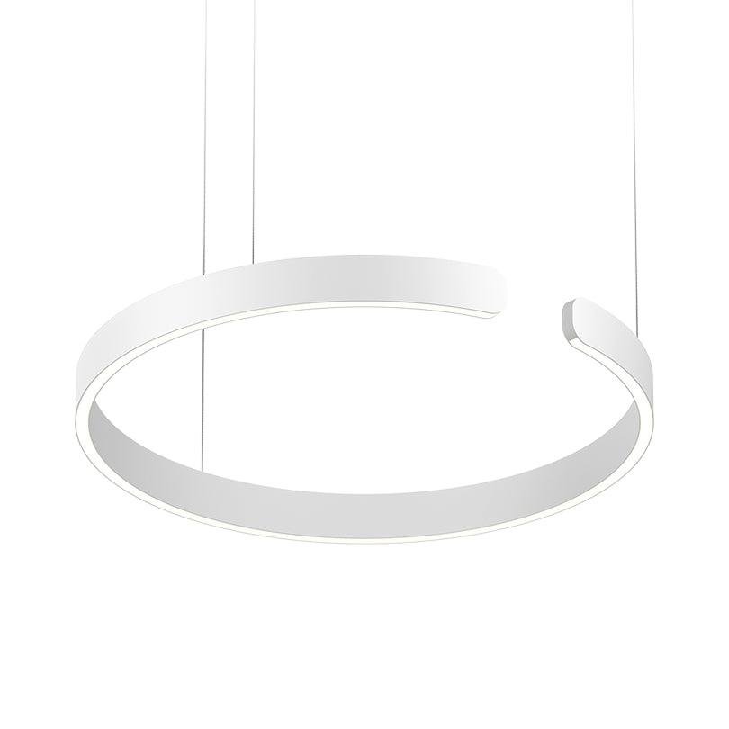 White Yuan Pendant Light with a diameter of 15.7 inches (40cm) providing a cool white illumination.