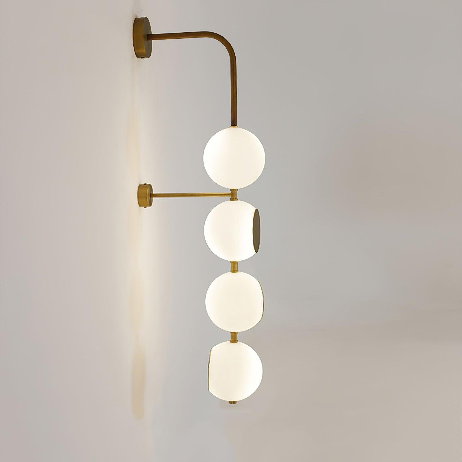 Modular Pearls Sconce Set of 2 , Gold+White , Cool Light