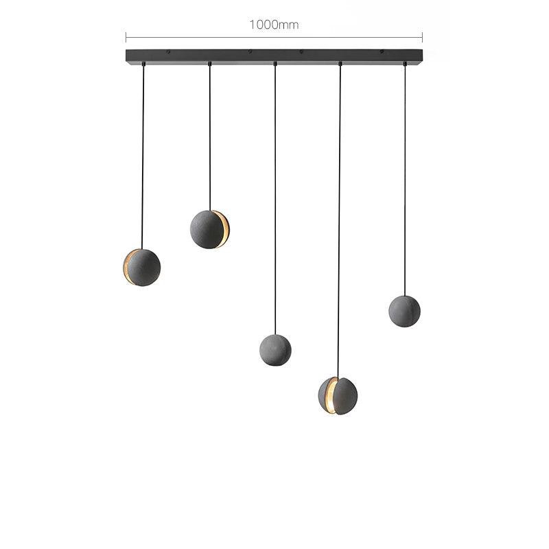 Cement Grey Moon Pendant Lamp with 5 Heads