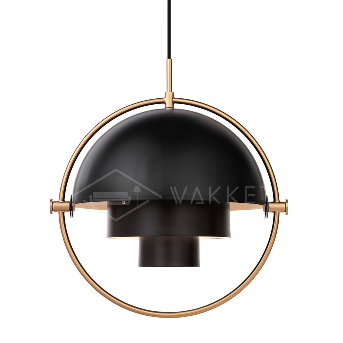 Deformed Ball Pendant Light ∅ 15″ x H 15″ , Dia 38cm x H 38cm , Copper+Black
