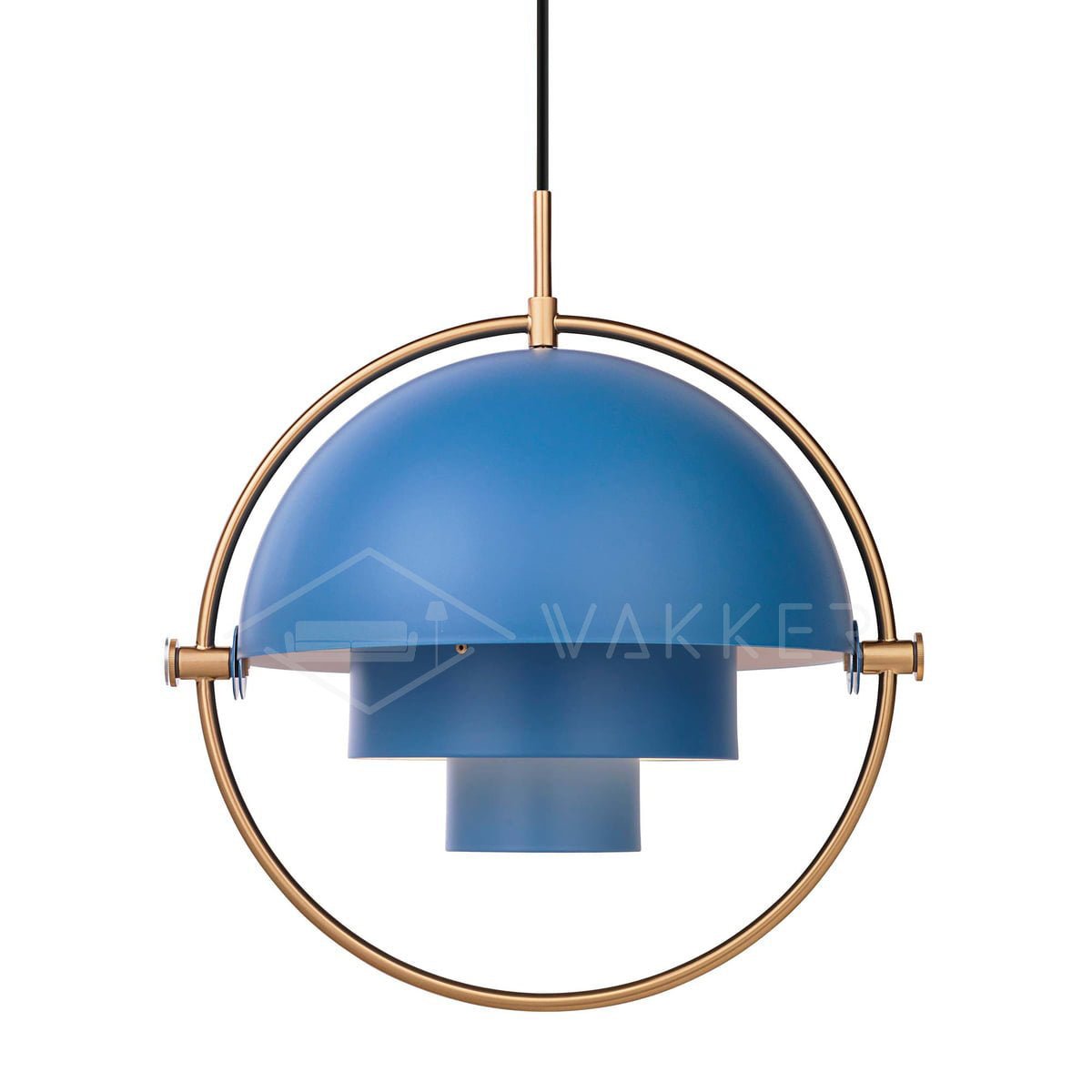 Deformed Ball Pendant Light ∅ 15″ x H 15″ , Dia 38cm x H 38cm , Copper+Blue