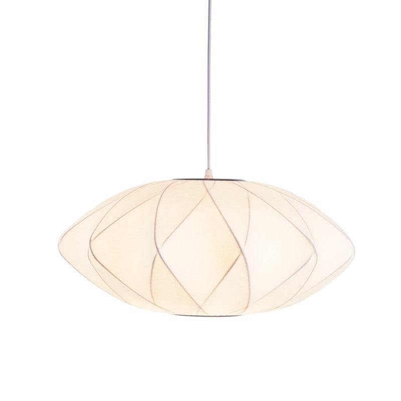 White Nelson Bubble Pendant Lamp Model B with a diameter of 19.7 inches and a height of 8.7 inches (50cm Dia x 22cm H).