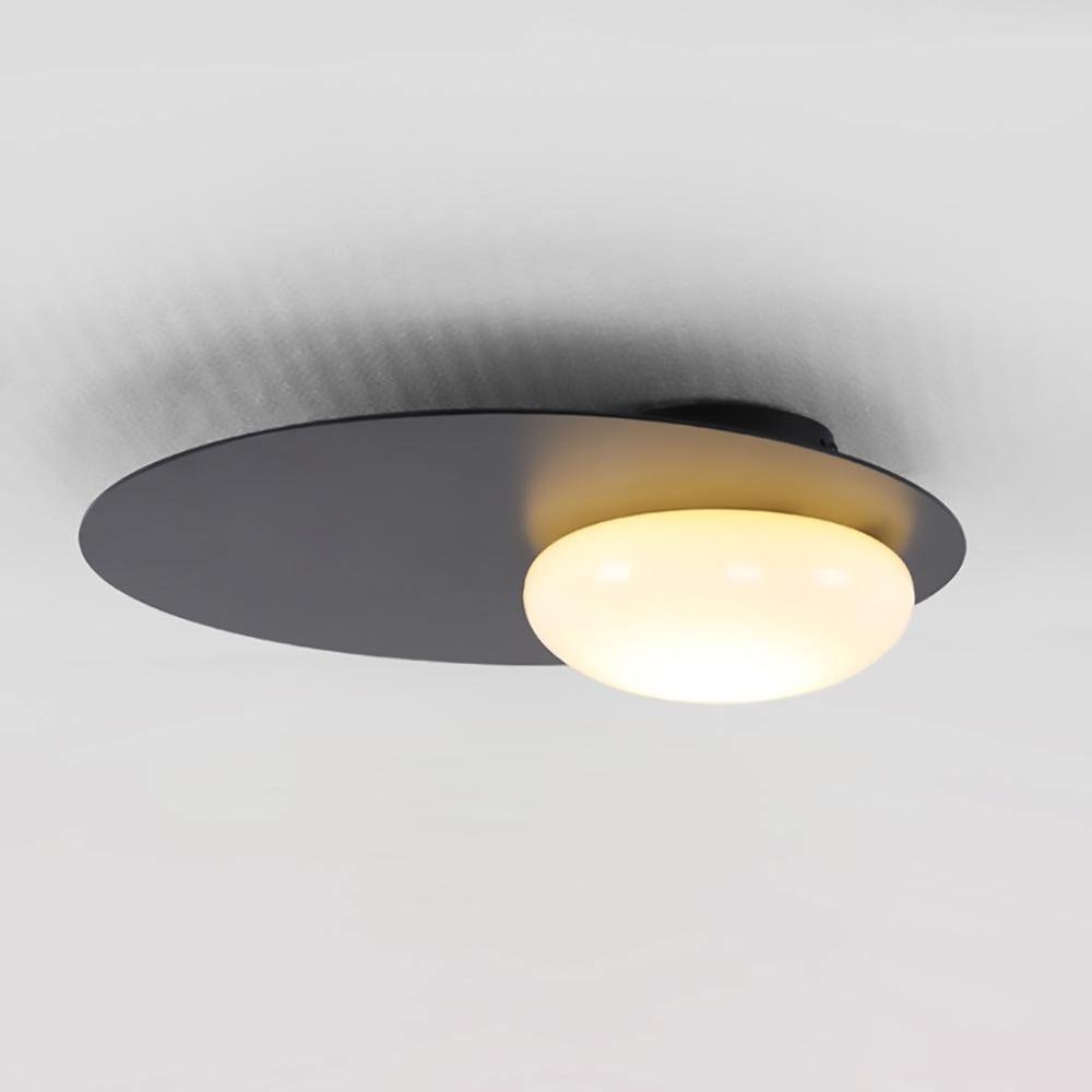 Black Angled Wall Sconce with Cool White Light, Diameter 13.4 Inches x Height 13.4 Inches (34cm x 34cm)