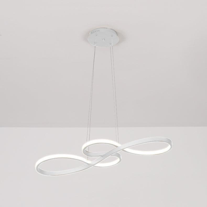 White Pendant Lamp with Cool Light, Dimensions: L 39.4″ x H 15.7″ (L 100cm x H 40cm)