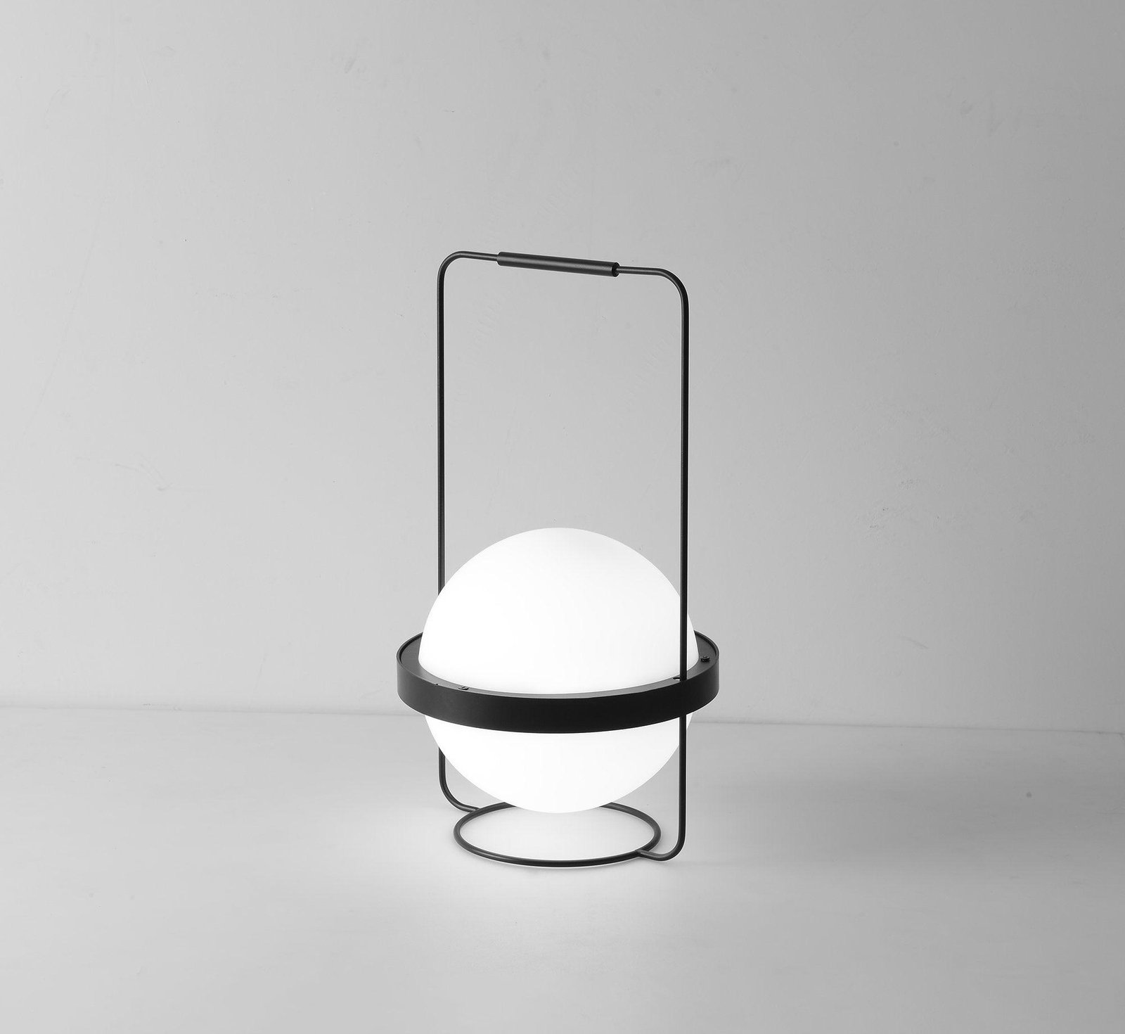 Black "Palma" Table Lamp with UK Plug, 9.8-inch Diameter x 21.7-inch Height (22cm x 42cm), 3000k