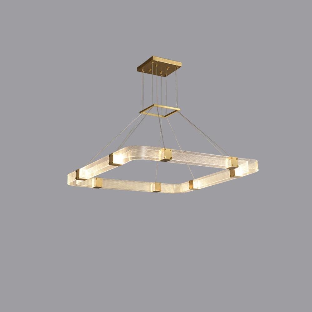 Parallel LED Chandelier in Square Design, measuring 31.5 inches in diameter and 2 inches in height (or 80cm x 5cm), with a cool white light color.