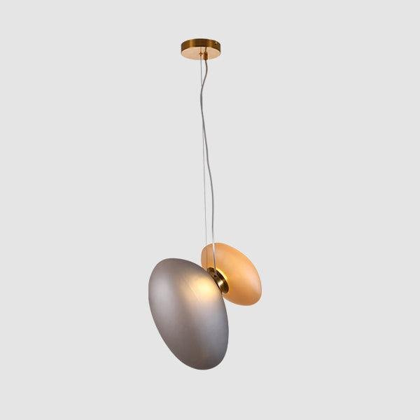 Pebble Pendant Lamp Model 8 Smoky gray+amber , Cool Light