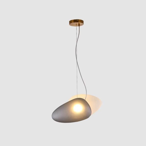 Pebble Pendant Lamp Model 9 White+smoky gray , Cool Light