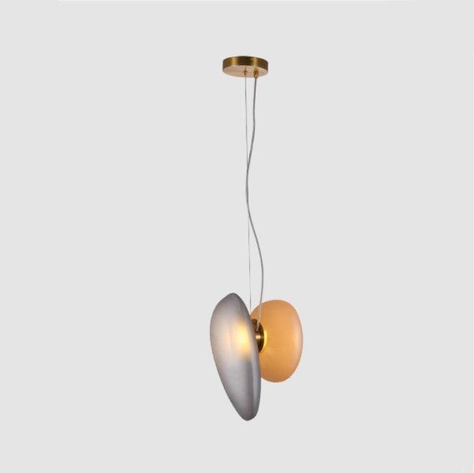Pebble Pendant Lamp Model 17 Smoky gray+amber , Cool Light