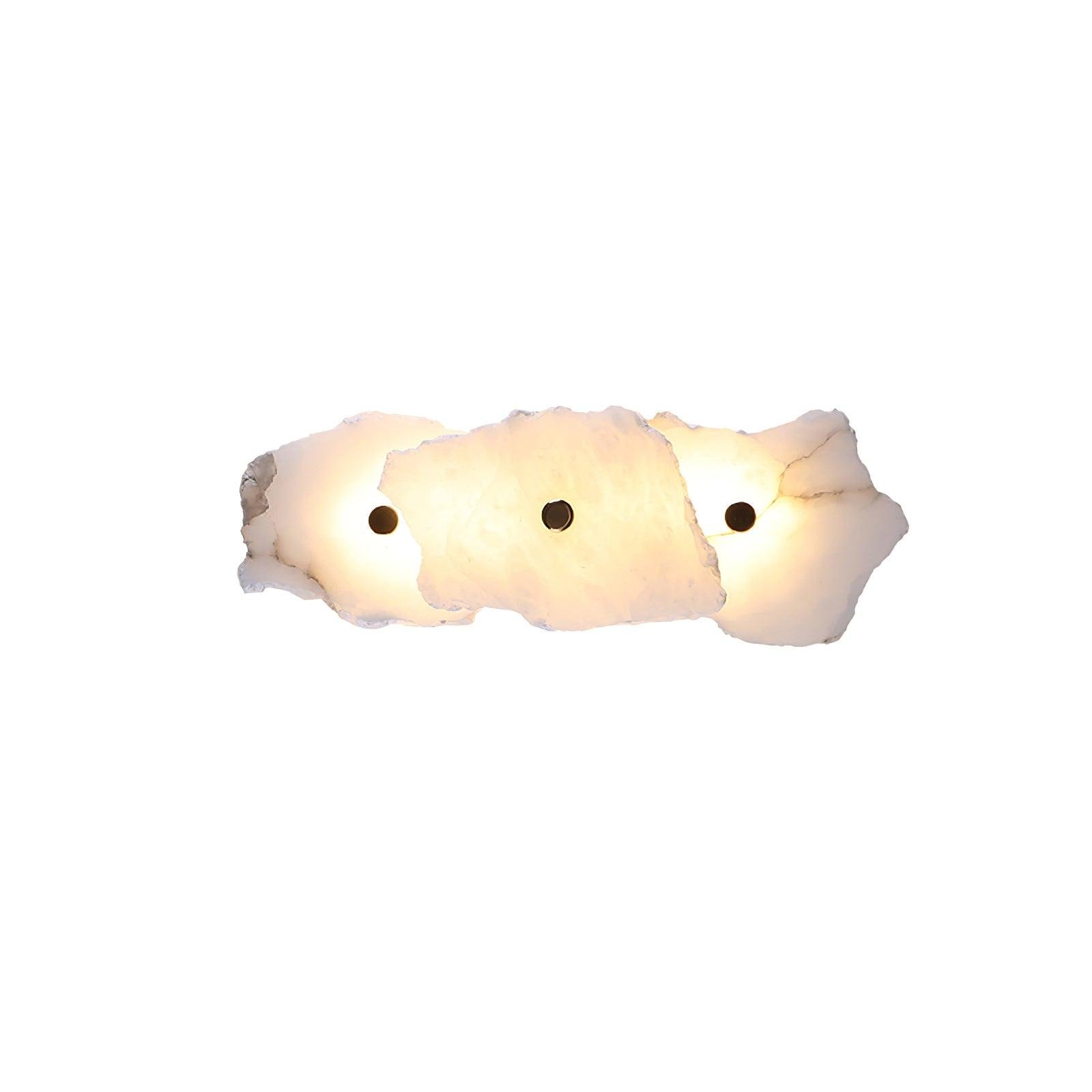 Petra Wall Lamps in Gold+ White Alabaster, Set of 2, Size: L 15.7" x W 5.1" x H 3.5"