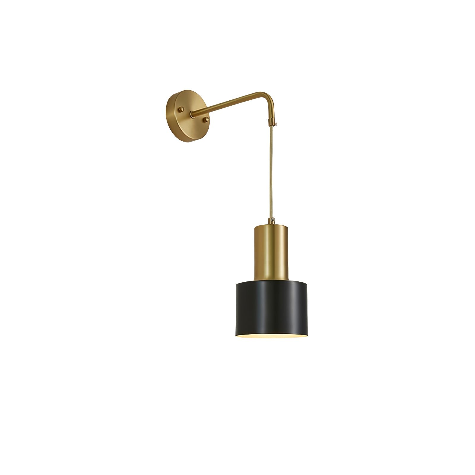 Black and Brass Pino Single Wall Lamp Set, Pack of 2.