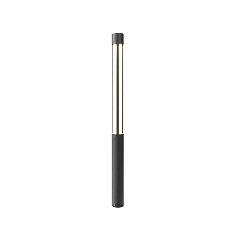 Outdoor Garden Light Pole with Diameter 6.3 inches and Height 39.4 inches, Black Finish, emitting Cool Light