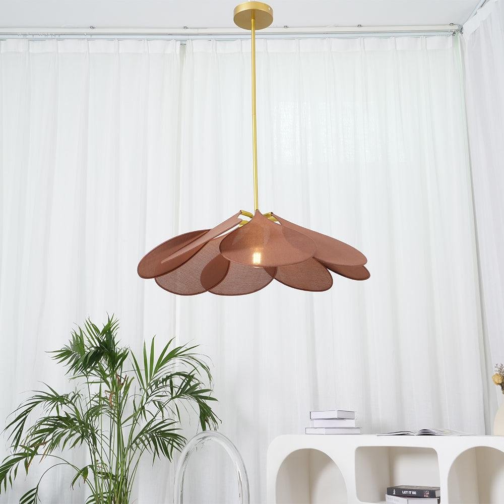 Brown Precieuse Petals Pendant Lamp with a diameter of 23.6" and height of 59" (60cm x 150cm).