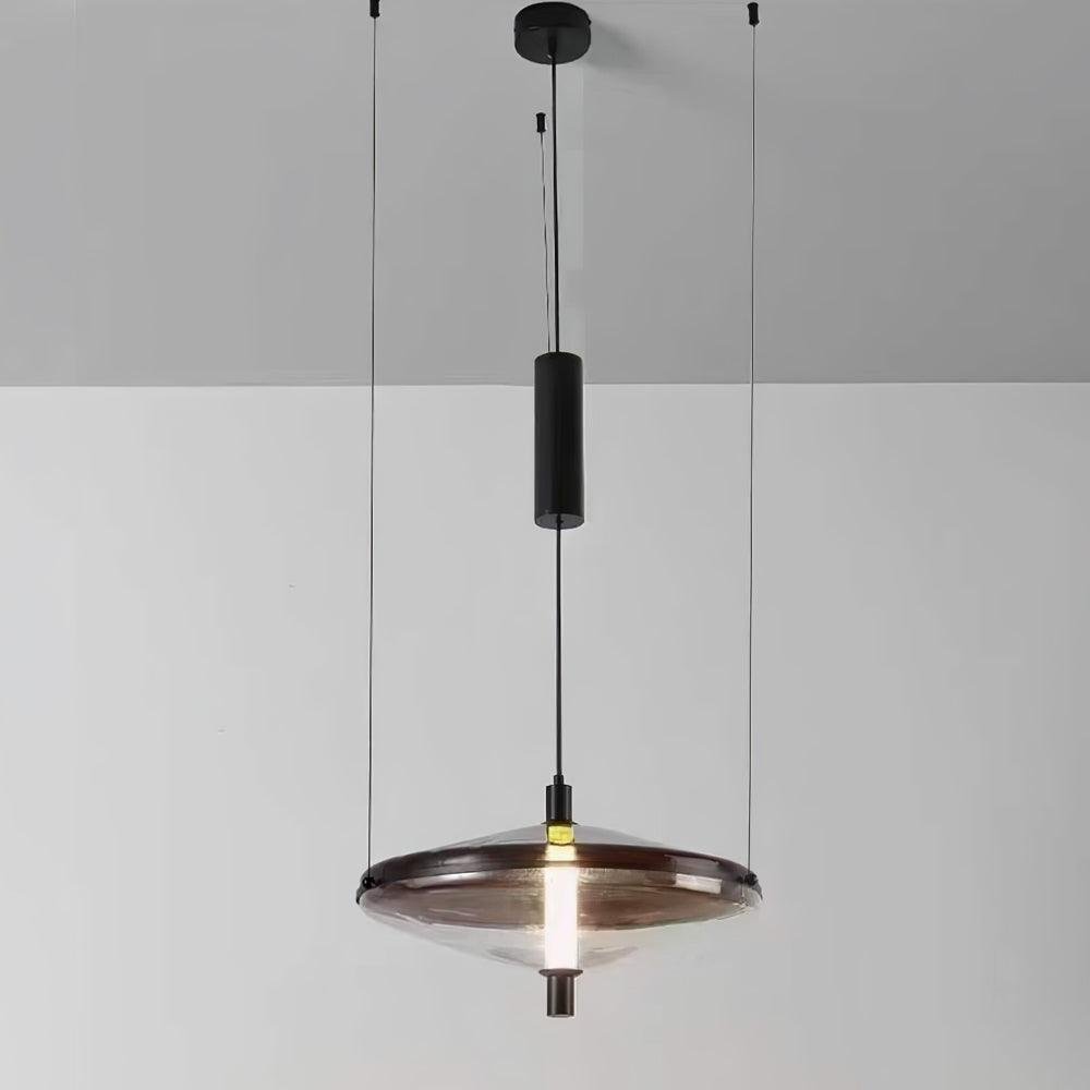 Smoke Grey Proton Cone Pendant Lamp with Cool Light, Diameter 17.7 inches x Height 11.8 inches (45cm x 30cm)