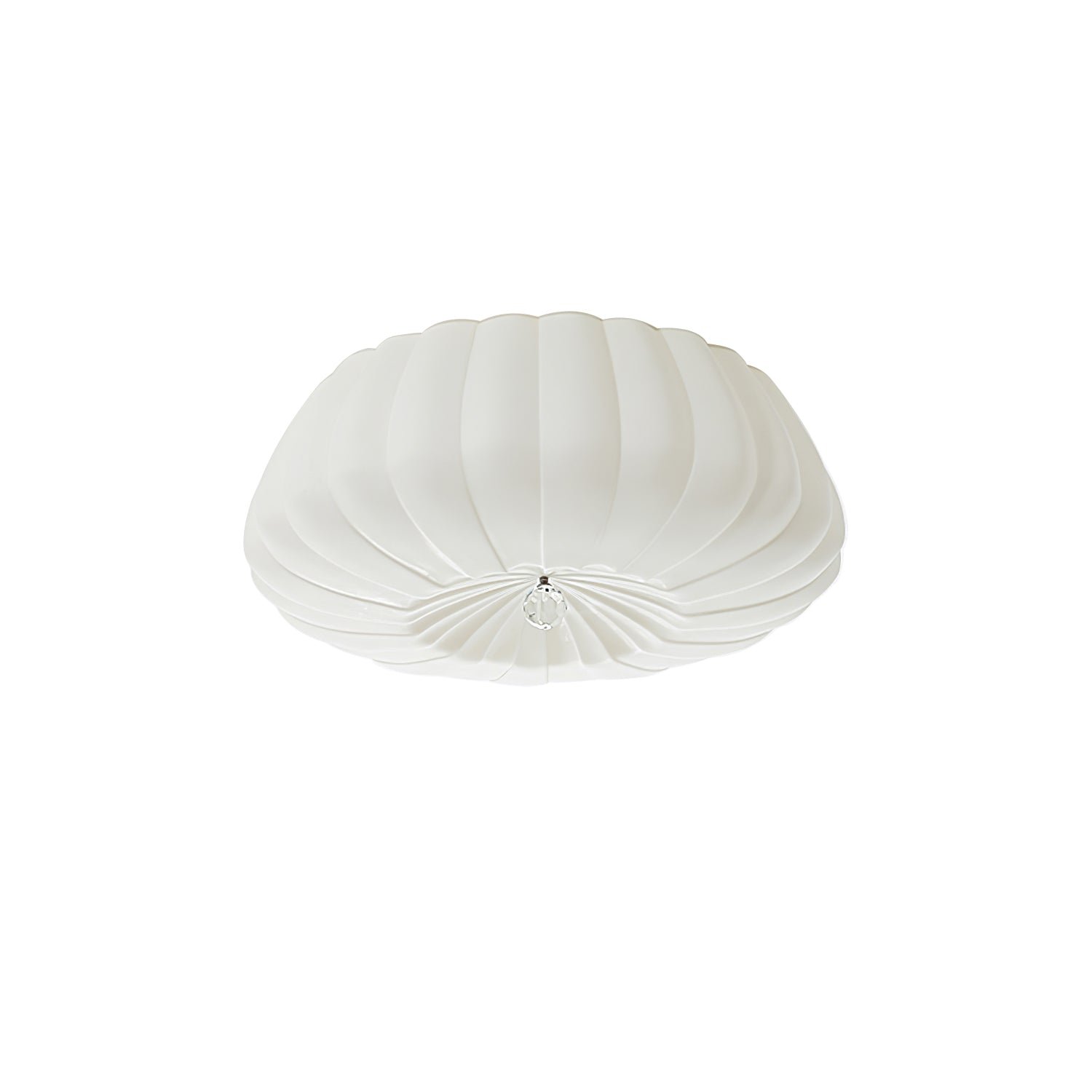 White Three-Color Changing LED Ceiling Lamp in Pumpkin Design, Dimensions: Diameter 40cm x Height 11cm (Ø 15.7″ x L 4.3″)