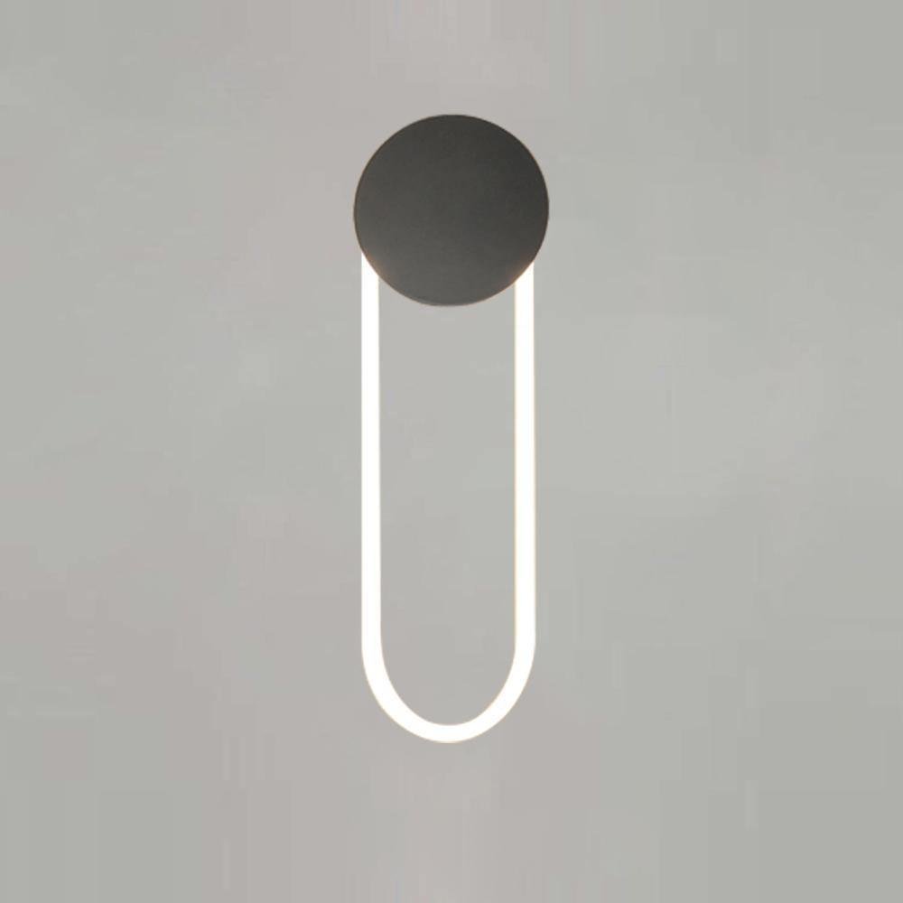 Matte Black RA Wall Lamp in Warm White, Diameter 9.8" x Height 22" (25cm x 56cm)