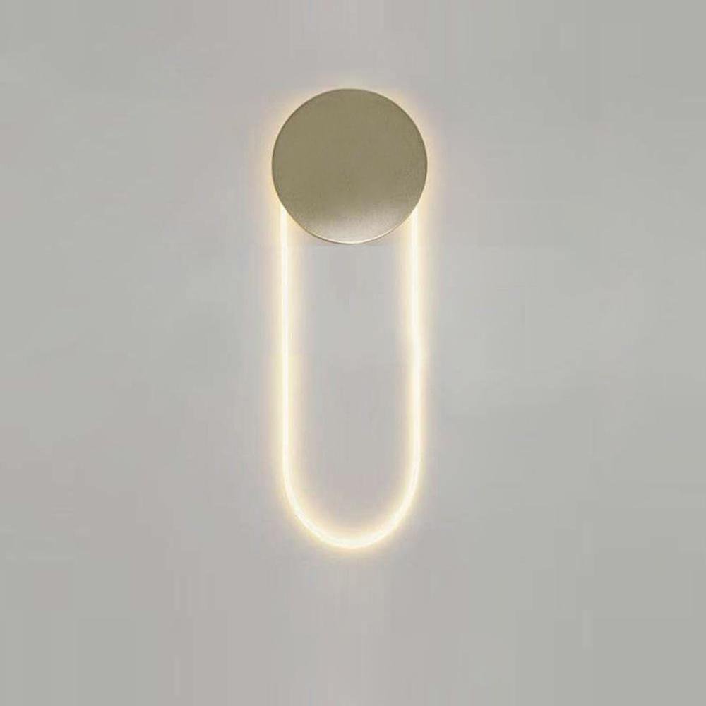 RA Wall Lamp in Gold with Warm White Light, Diameter 25 cm and Height 80 cm (2 pieces)