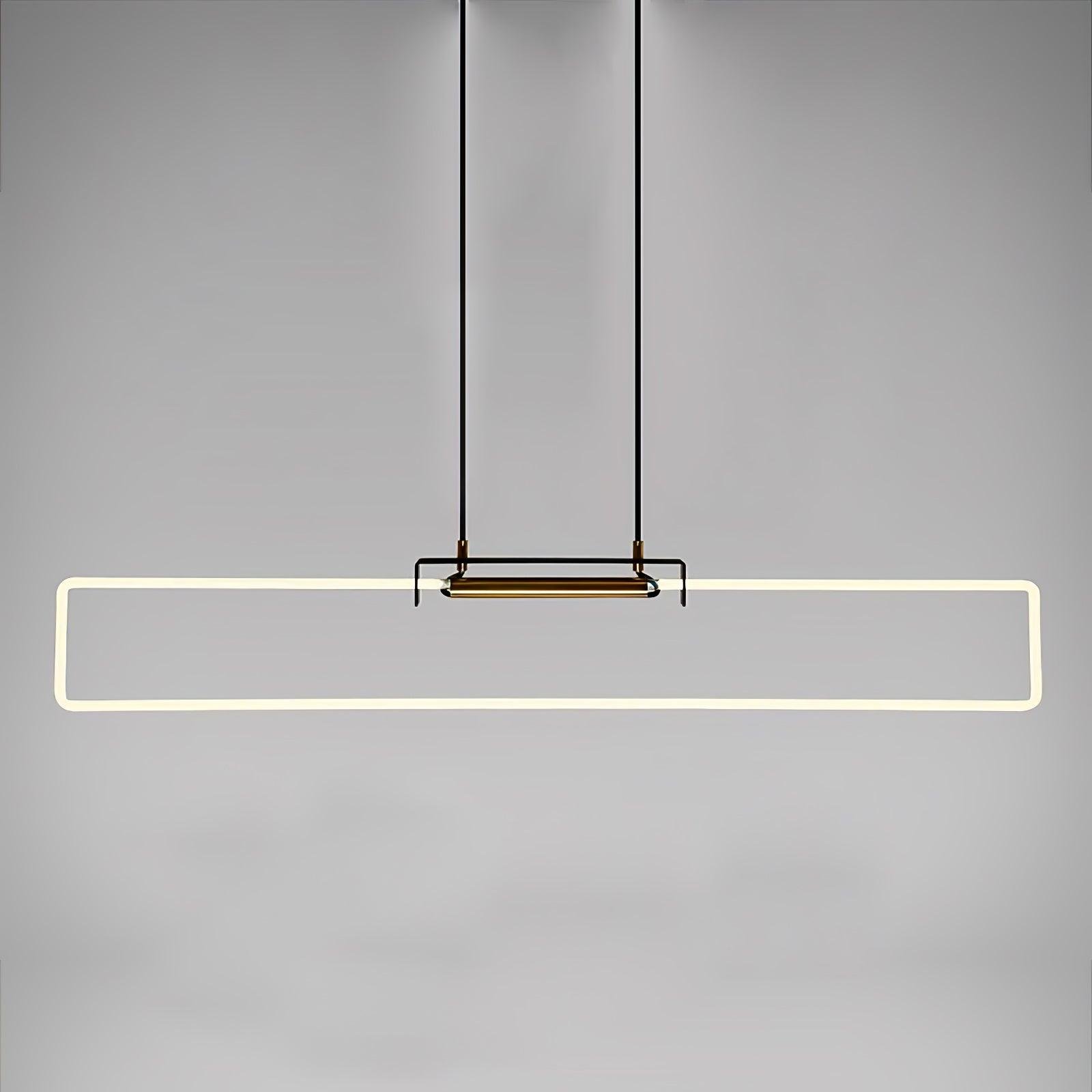 RA Pendant Lamp in White/Gold, Cool Light, with dimensions of L 55.1″ x H 7.9″ (L 140cm x H 20cm)