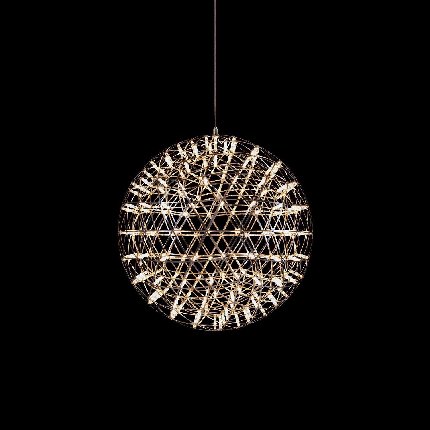 Spark Ball Pendant Light with 162 heads and a diameter of 110cm in Cool White.