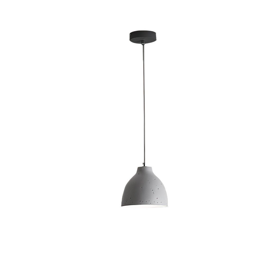 Resin Bowl Pendant Lamp in Grey, with a diameter of 6.7 inches and a height of 59 inches (17 cm x 150 cm).