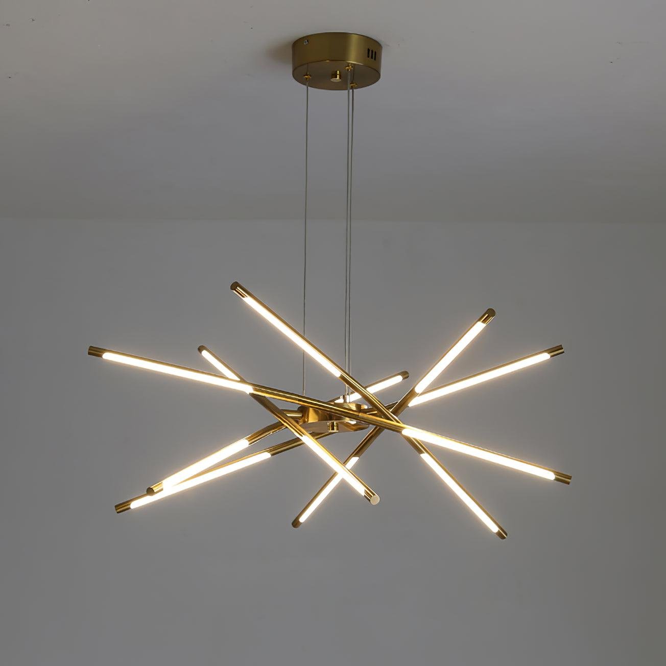 12-Head Rotatable LED Chandelier in Gold Finish, Dimensions: W 31.5″ x H 27.6″ (W 80cm x H 70cm), Emitting Cool Light