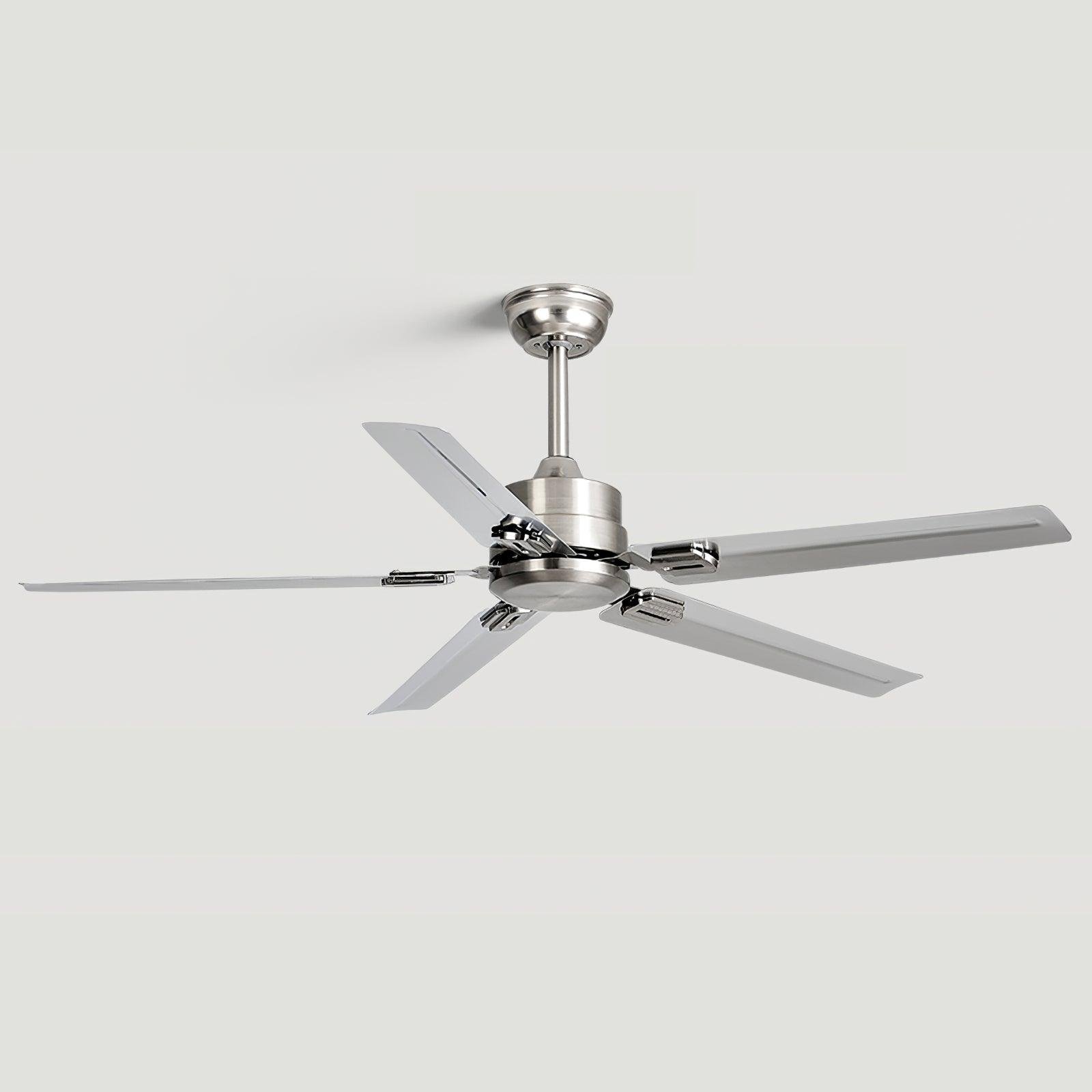 Ceiling Fan in Stainless Steel with Remote Control, 52 inch Diameter x 11.8 inch Height (132cm x 30cm)