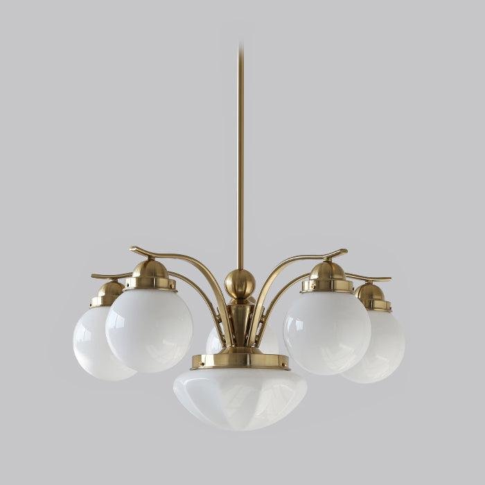 Copper-plated and White Ryttenberg Chandelier with 6 Heads, Size Φ 25.6″ x H 11.8″ (Dia 65cm x H 30cm)