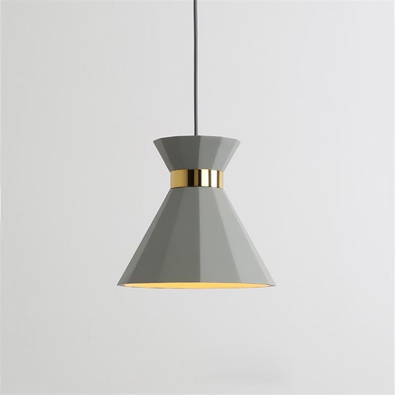 Grey and Gold Sash Cement Pendant Light, Diameter 9.6 inches x Height 9.4 inches (24.5cm x 24cm)