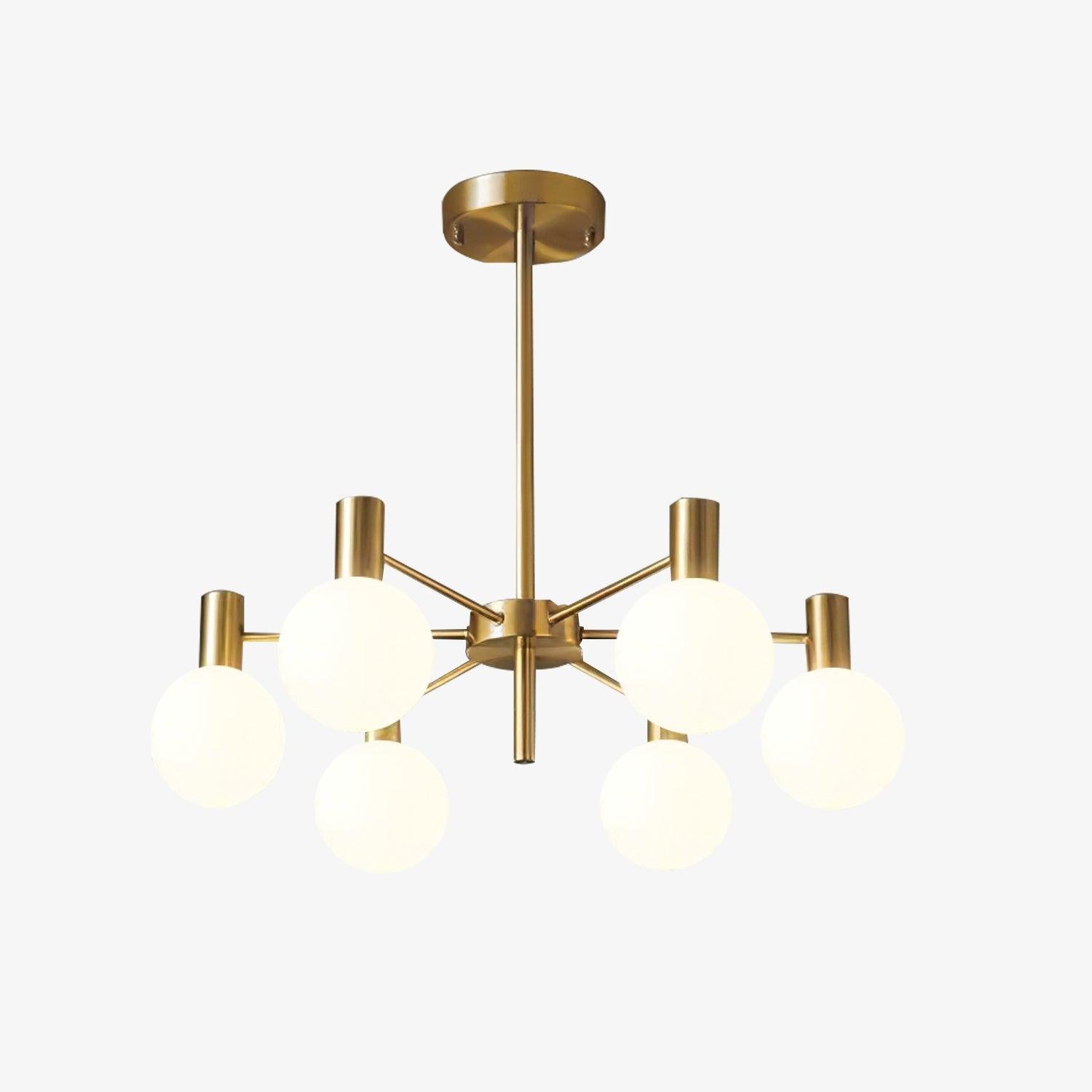 Copper Plated White Selva Chandelier with 6 Heads, 26" Diameter x 7.9" Height (66cm Dia x 20cm H)