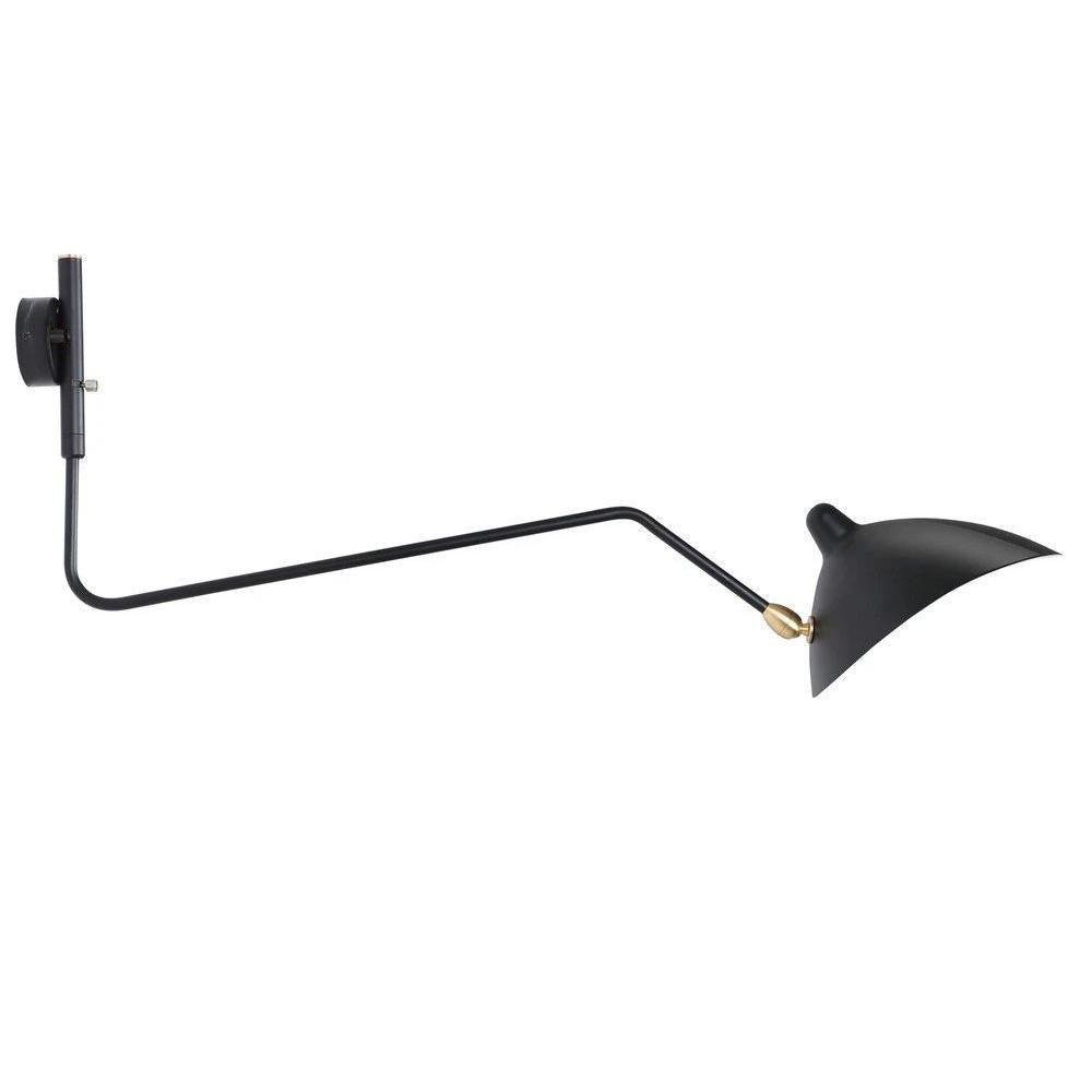 Black Serge Mouille Wall Sconce with 60cm Diameter, Twin Lamps, and Hardwired Connection