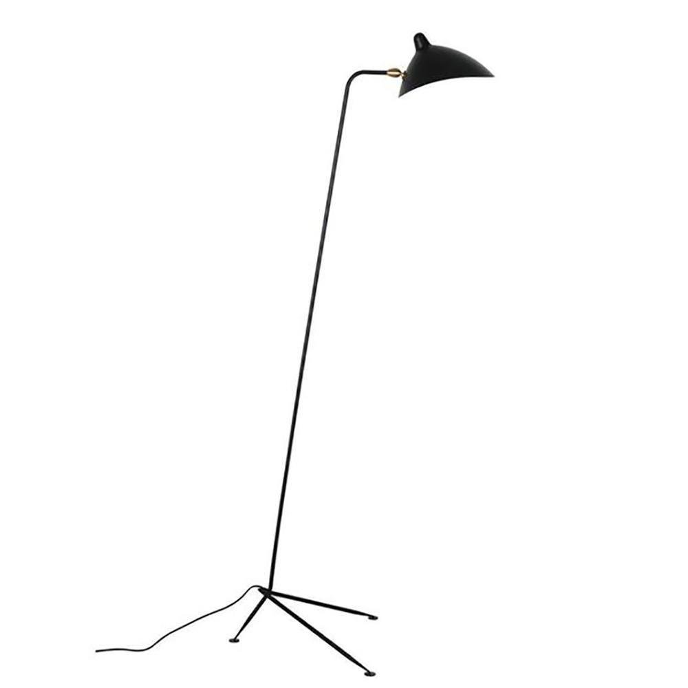 Black Serge Mouille Floor Lamp with a diameter of 28.3 inches and a height of 66.9 inches (or 72cm x 170cm), featuring an EU plug.