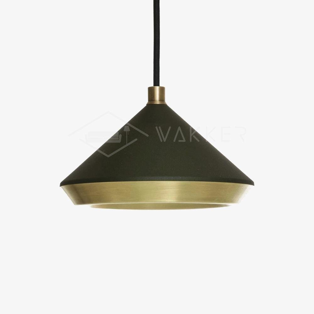 Matte Black Shear Pendant Light with a Copper Plated Finish, Dimensions: 7.9" Diameter x 5" Height (20cm x 13cm)