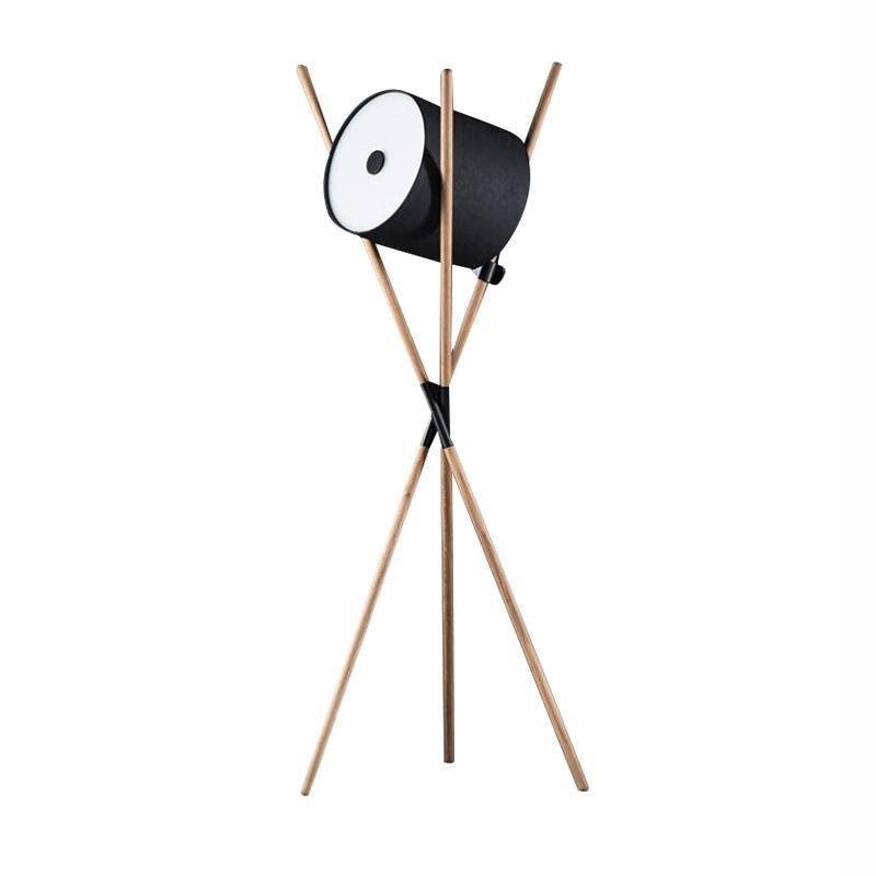 Black Walnut Wood Floor Lamp with a Diameter of 22.8 inches and Height of 68.1 inches (58cm x 173cm), Equipped with UK Plug
