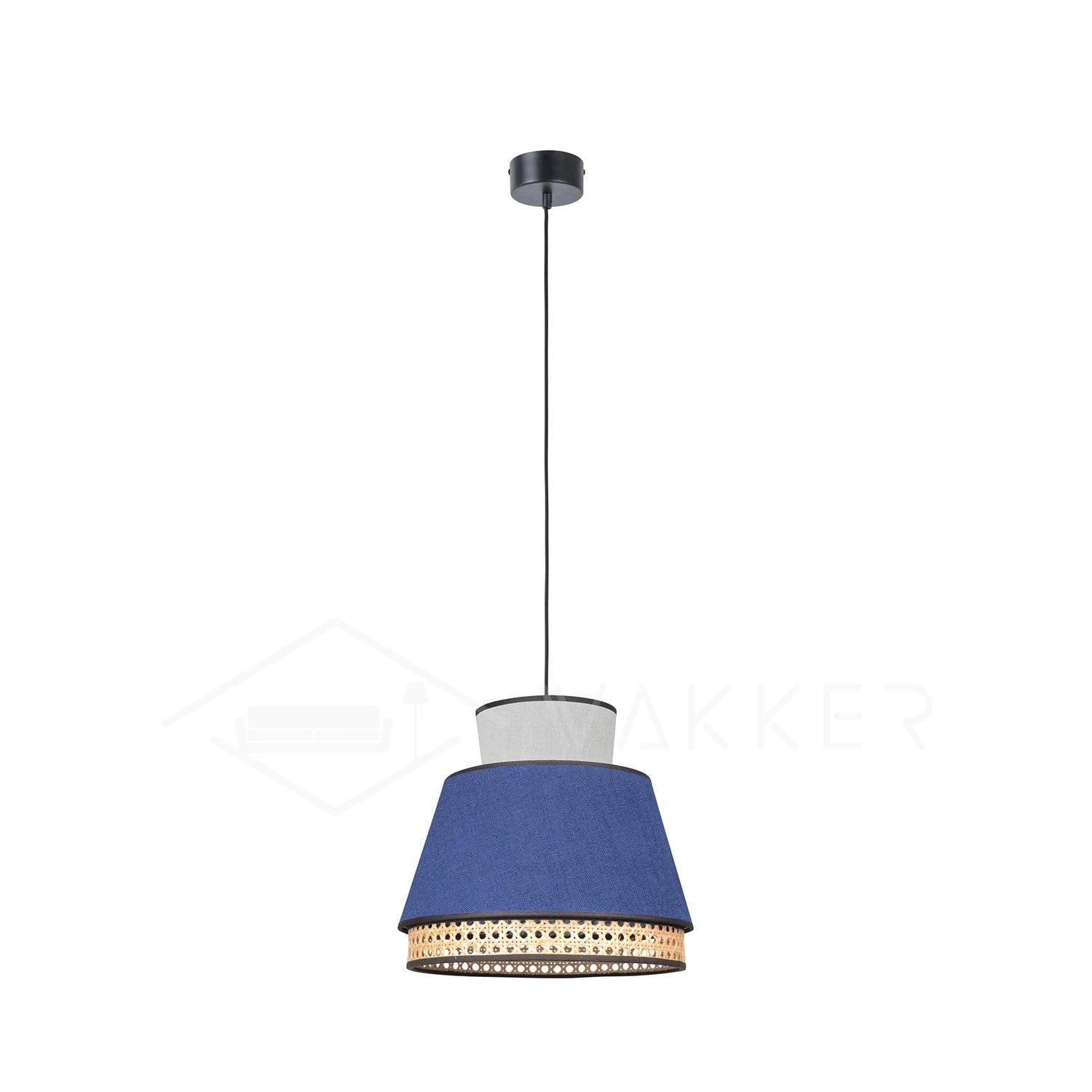 Grey and Indigo Singapour MM Suspended Lights, measuring 19.7" in diameter and 17.7" in height (or 50cm x 45cm)