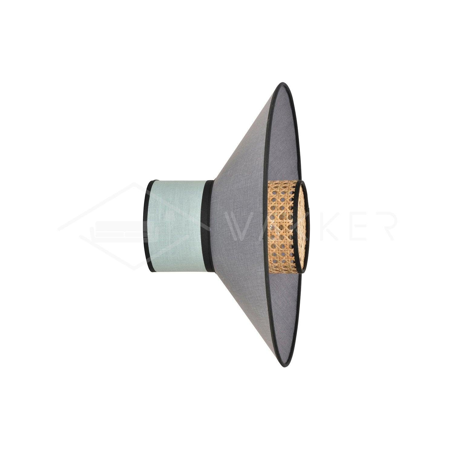 Singaporean Conical Wall Light in Almond/Anthracite, Diameter 40cm x Height 22cm (2 Pieces)