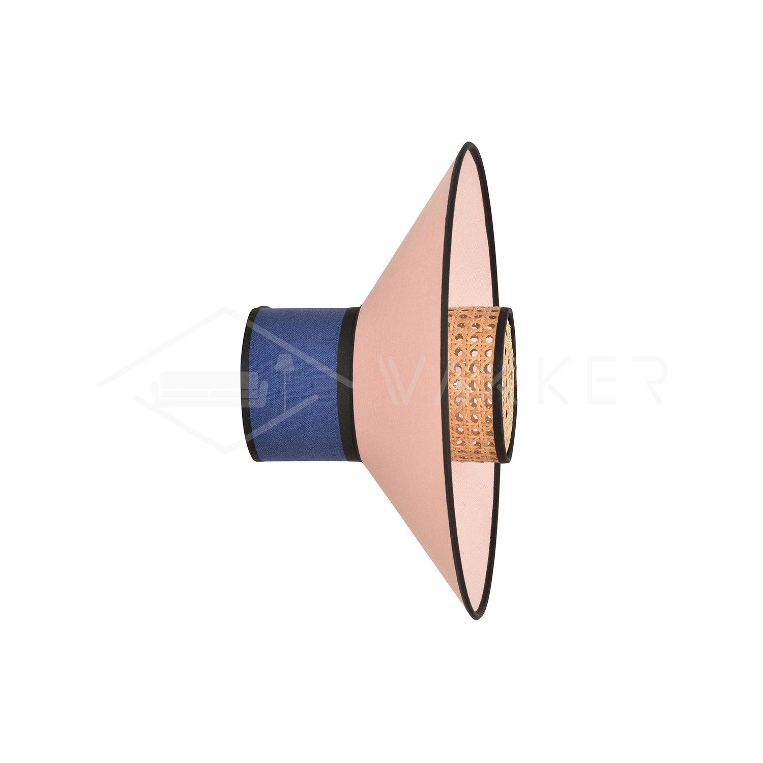 Singapour Conical Wall Light in Pink and Indigo, Diameter 40cm x Height 22cm (Set of 2)