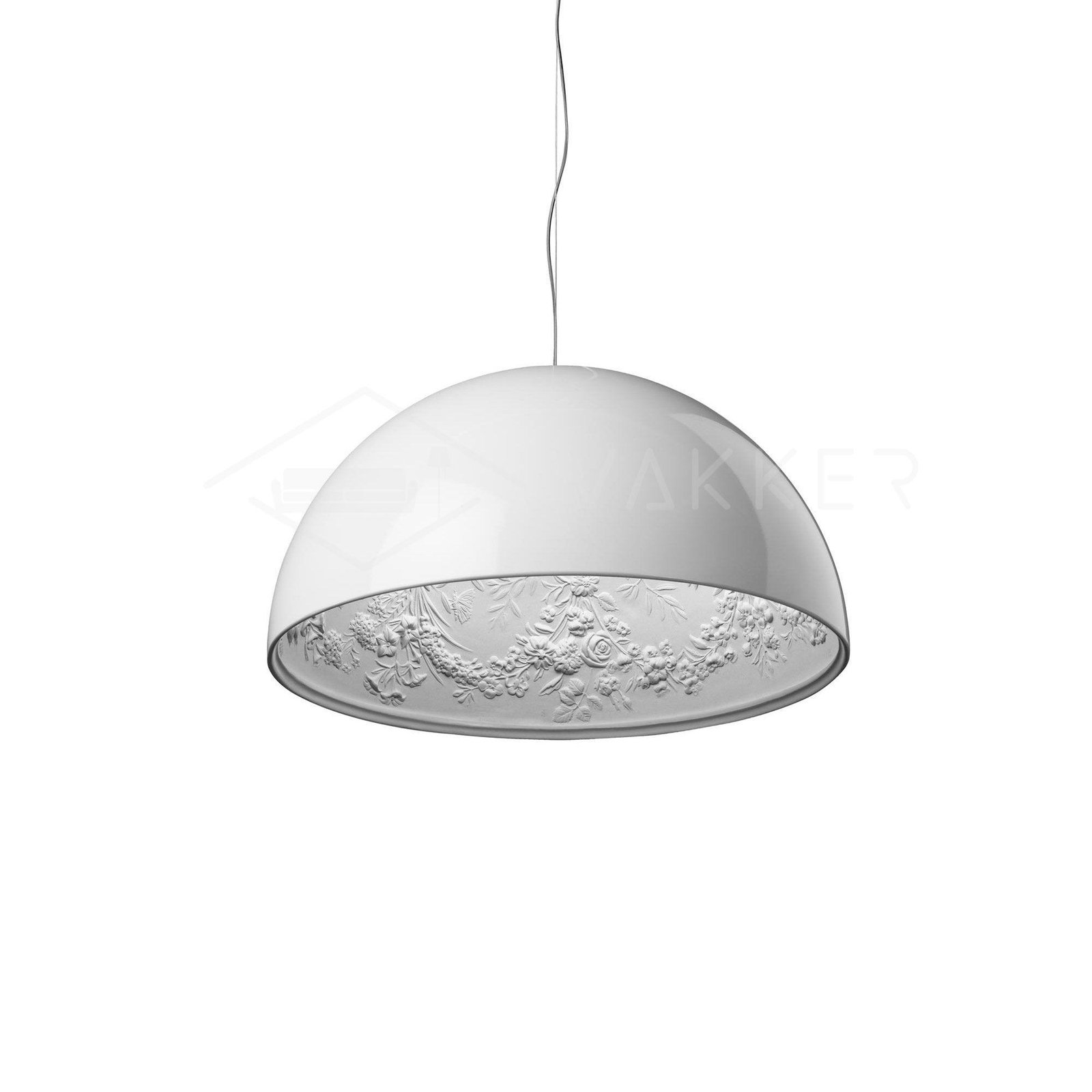 Reimagining the Sky Garden Pendant Light in Glossy White, with a Diameter of 35.4" (90cm) and a Height of 17.7" (45cm)