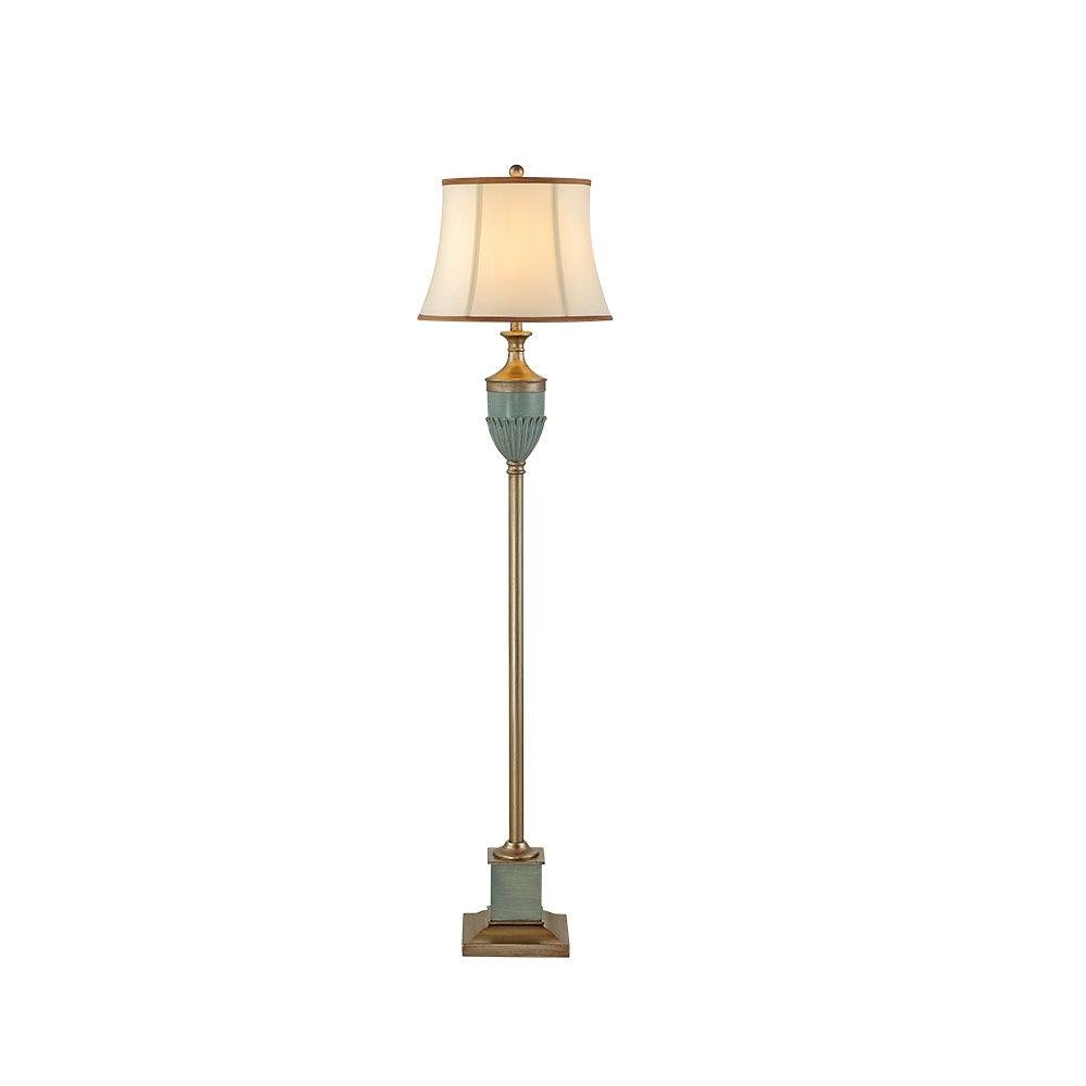 Smafan Floor Lamp Model A in Green+Gold with EU Plug, Measurements ∅ 16.5″ x H 64.9″ (Dia 42cm x H 165cm)