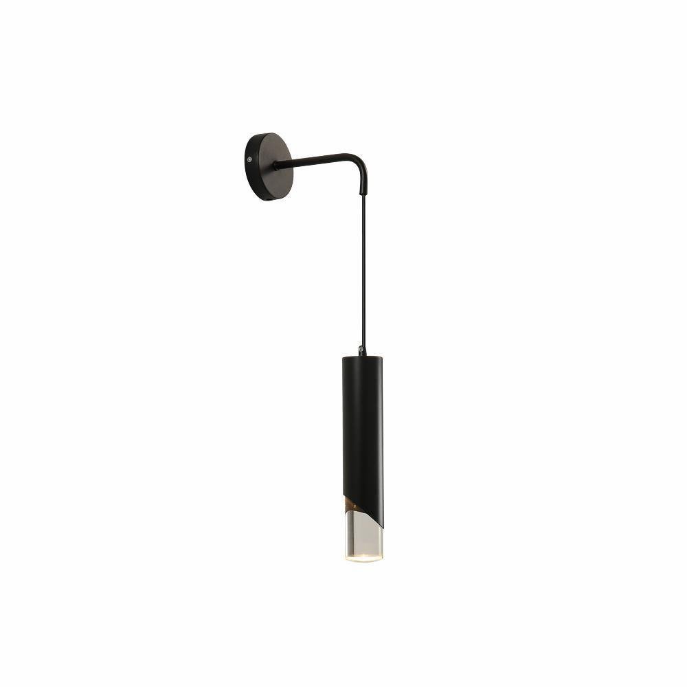 Black Sonto Wall Lamp Set of 2 - Warm White Light, Diameter 20cm x Height 40cm