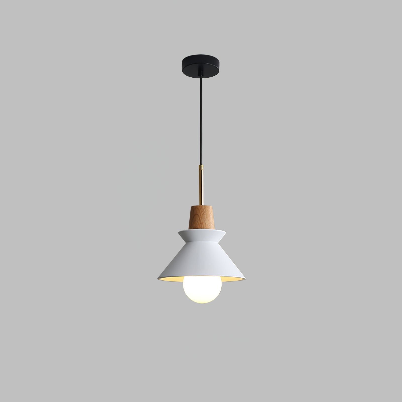 White Space Pendant Lamp, measuring 8.6 inches in diameter and 12.9 inches in height (22cm x 33cm)