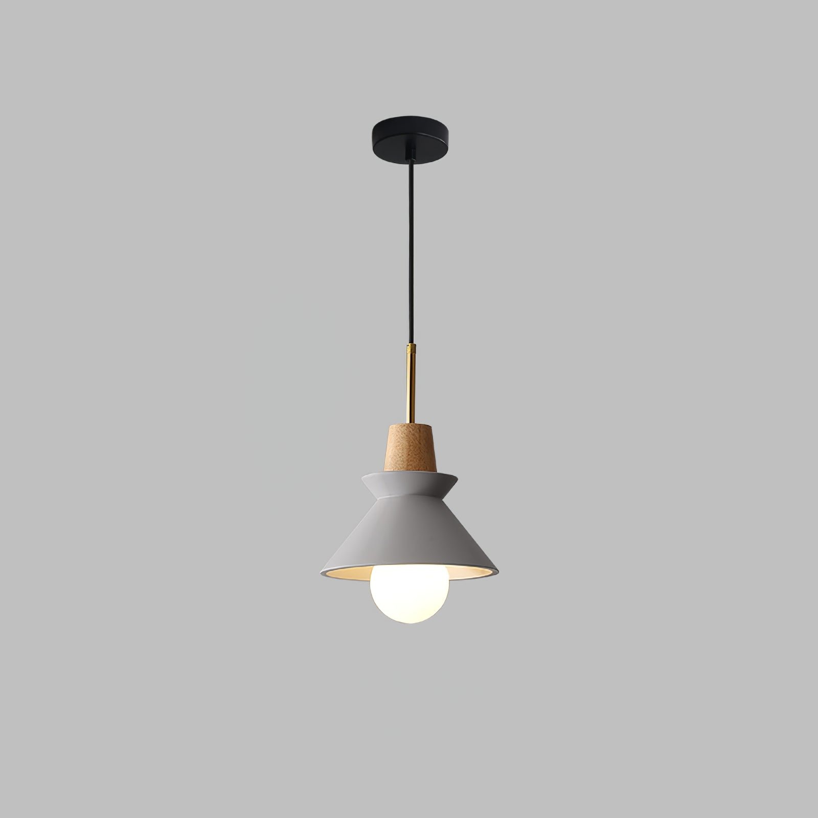 Grey Space Pendant Lamp with a diameter of 8.6 inches and a height of 12.9 inches (22cm x 33cm)