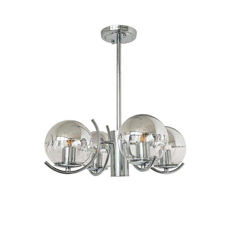 Silver Space Ball Chandelier with 4 Heads, Diameter 22 inches x Height 26.7 inches (56cm x 68cm)