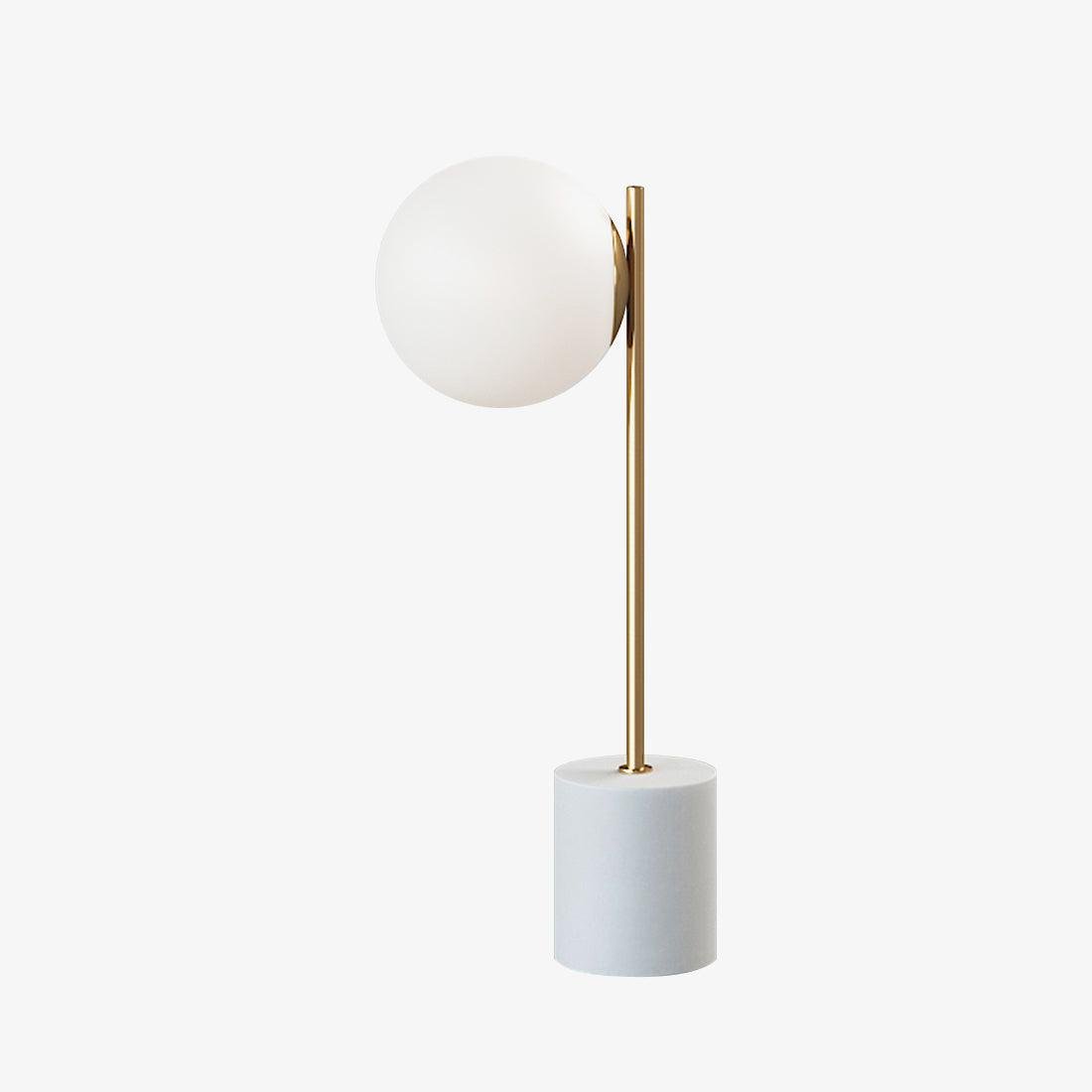 Sphere & Stem Table Lamp ∅ 8.7″ x H 22.8″ , Dia 22cm x H 58cm , Gold+White , EU plug