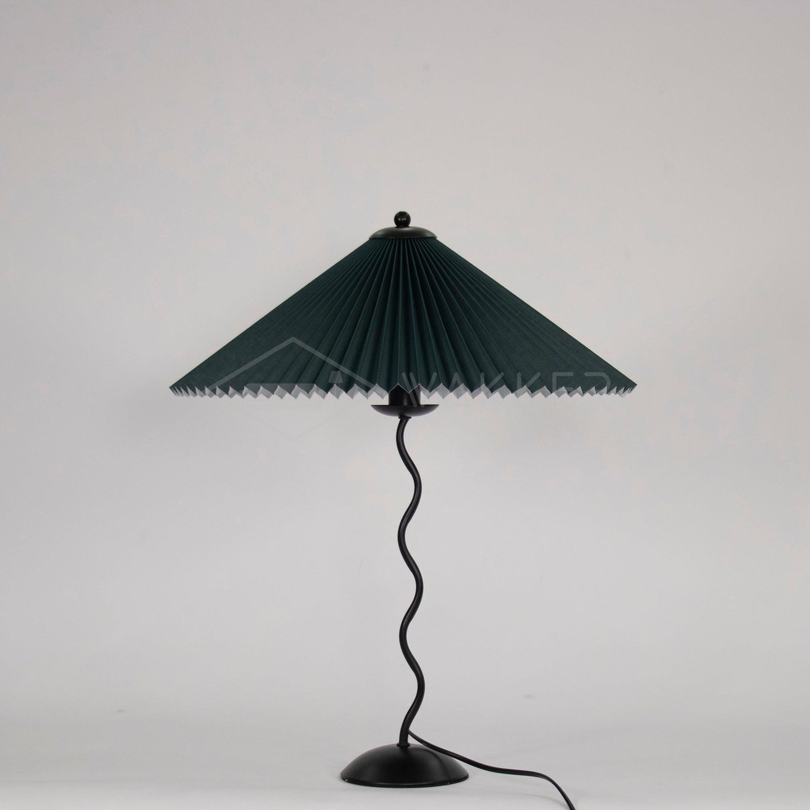Squiggle Table Lamp ∅ 17″ x H 29.5″ , Dia 43cm x H 75cm , Dark green , UK Plug