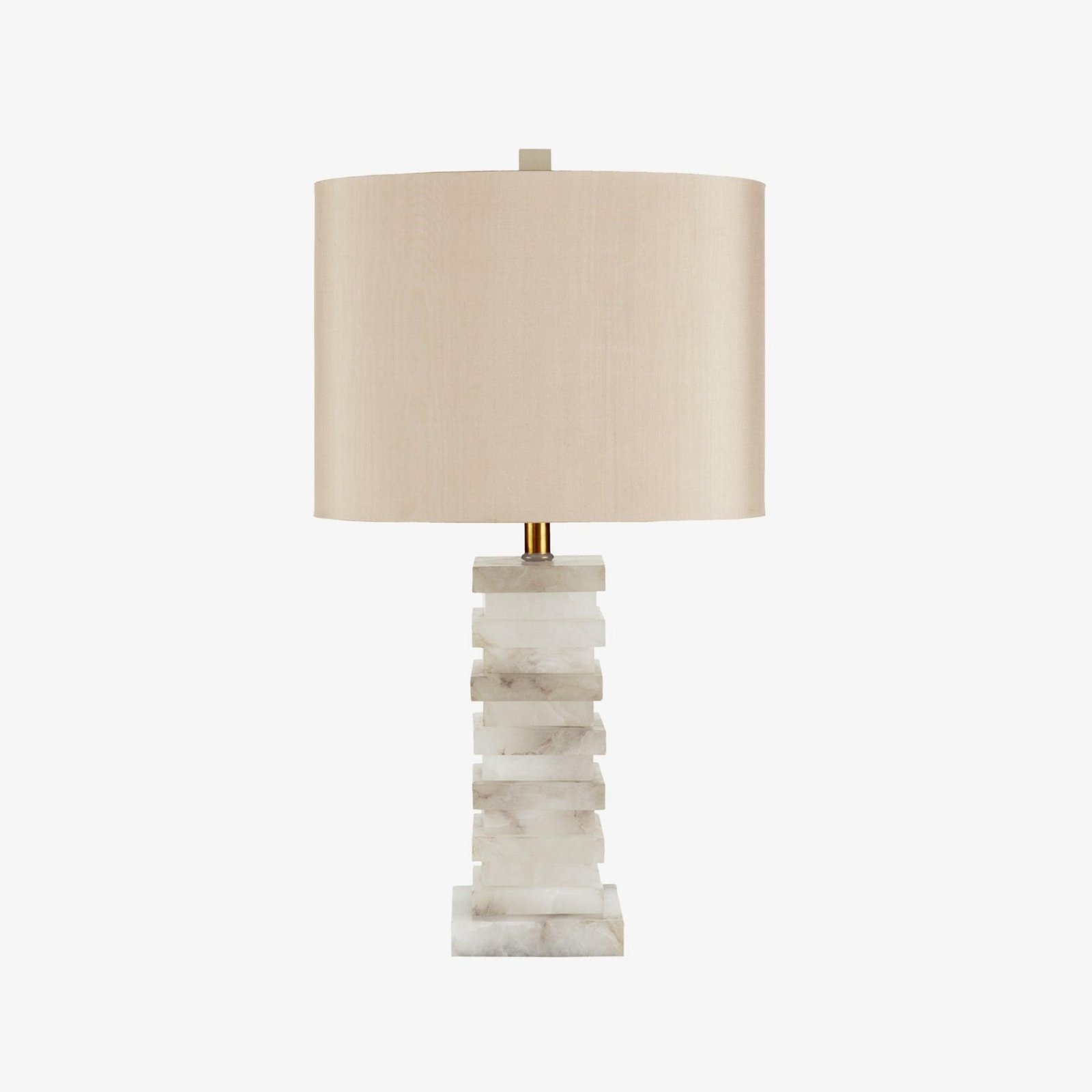 Stacked Alabaster Table Lamp ∅ 12.6″ x H 22″ , Dia 32cm x H 56cm , White , EU plug