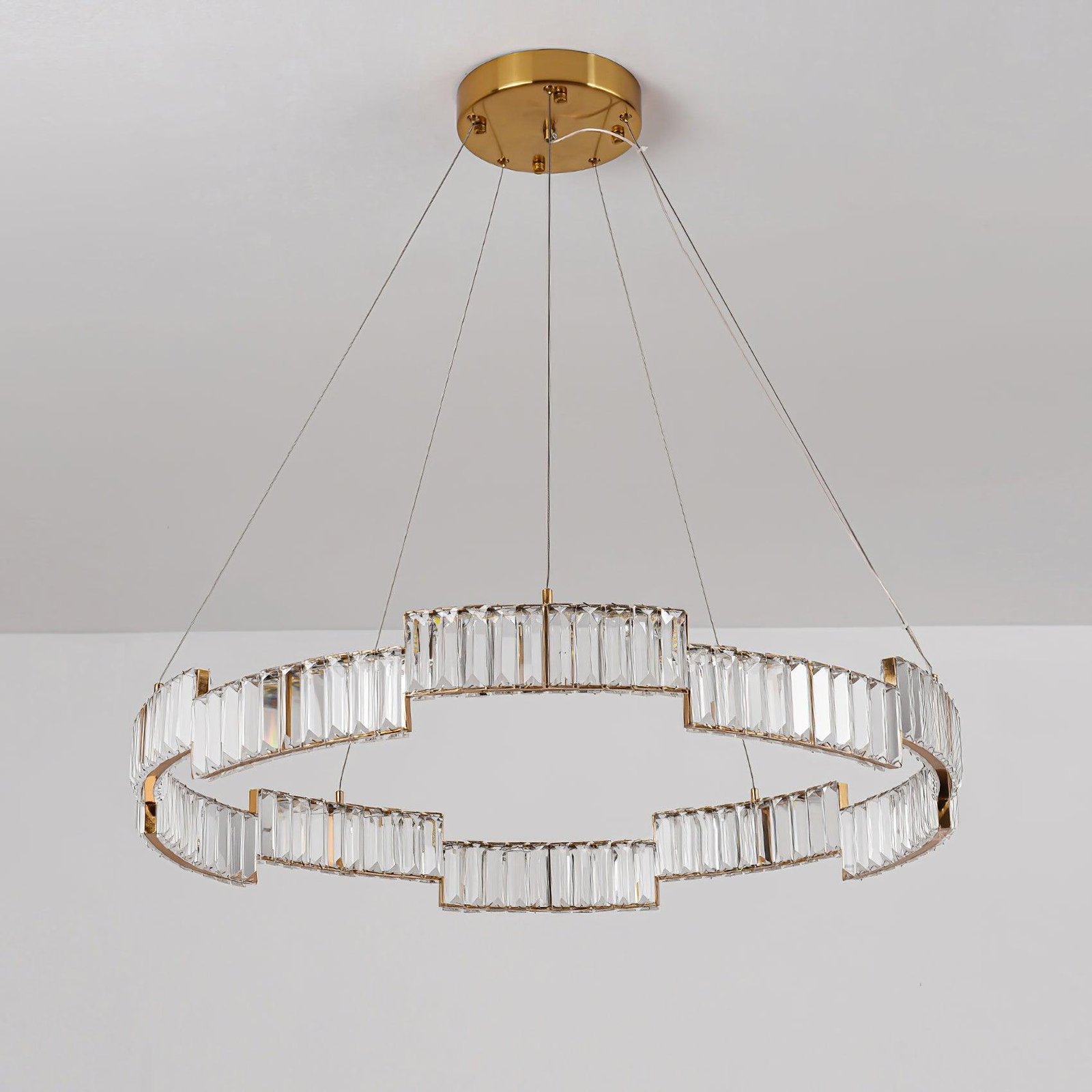 Copper and Clear Stella Crystal Chandelier, Cool Light, Diameter 31.5 inches x Height 3.9 inches (80cm x 10cm)