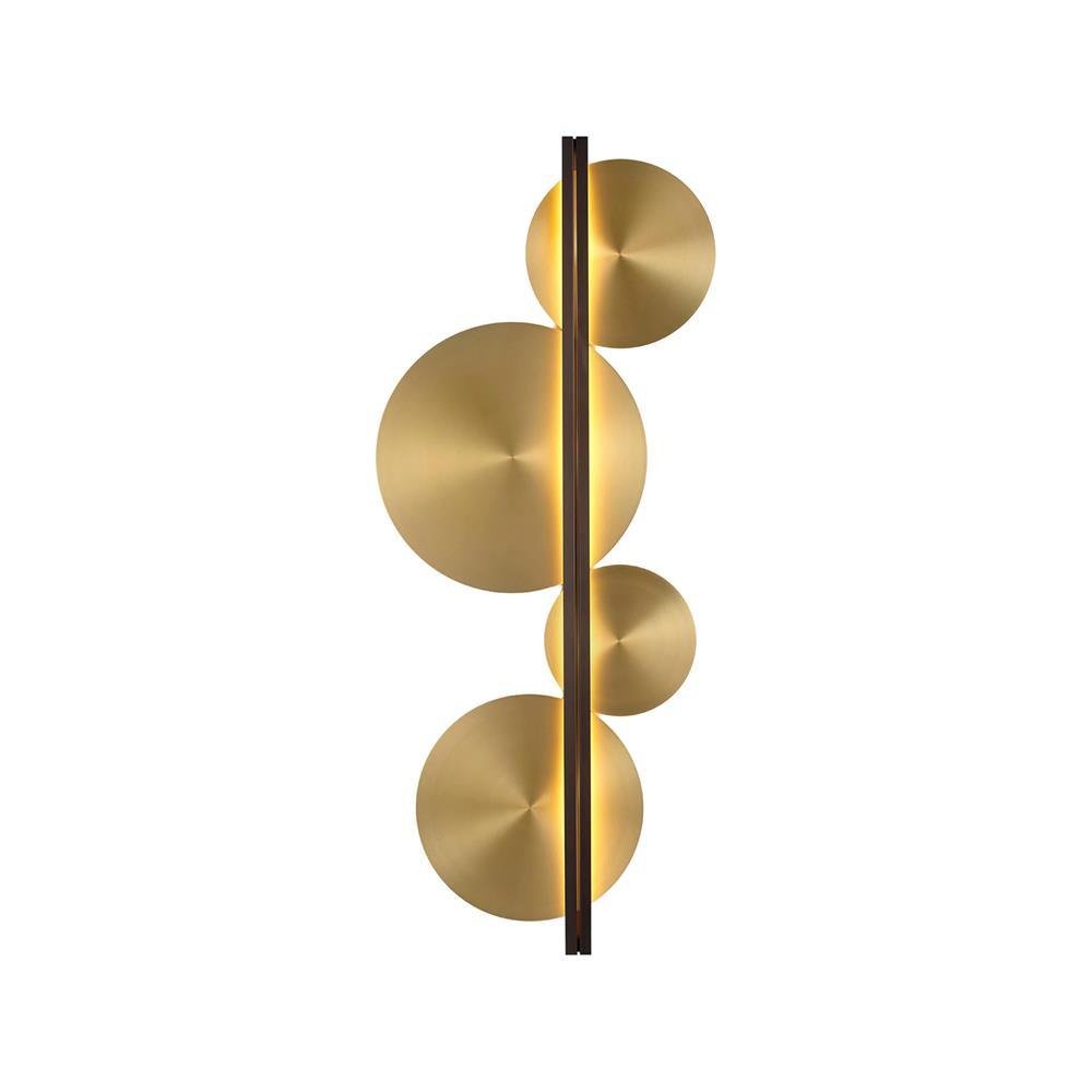 Strate Wall Lamp in Polished Brass, Diameter 13.8" x Height 31.5" (35cm x 80cm) with Cool Light